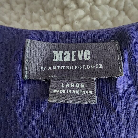 Anthropologie Maeve Tamera Surplus Cap Sleeve Blue and Yellow dress - size LG - Picture 3 of 4